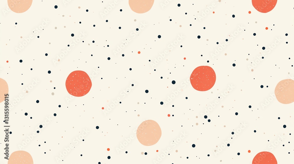 Poster colorful abstract dot pattern with varying sizes and colors arranged on a light background