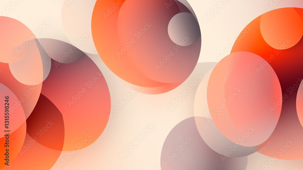 Poster abstract design featuring colorful overlapping circles in soft tones, perfect for modern decor or di