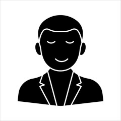 man  Icon Symbol isolated white background. vector illustration. color editable.