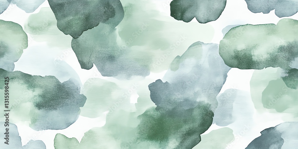 Poster soft abstract watercolor pattern featuring green and gray hues with a smooth texture and flowing des