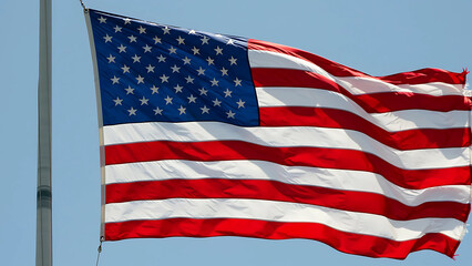 Fototapeta premium A photograph of american flag flying Generated Ai , 9009