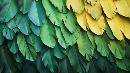 Vibrant Green and Yellow Leaves Create a Stunning Pattern in Nature-Inspired Design