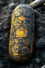 Ancient gold-plated oval artifact