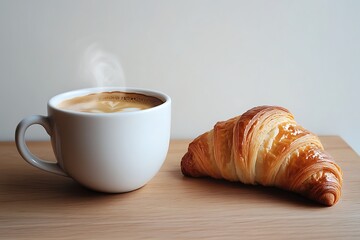 A Perfect Morning Start: Coffee and Croissant