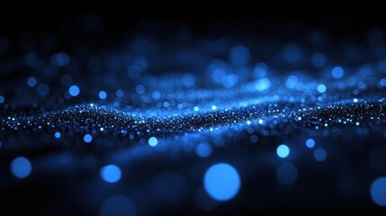 Fototapeta premium Abstract digital blue particle waves