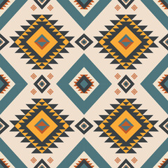 Navajo fabric pattern, bright and modern tones, traditional geometric patterns combined with a modern twist. Suitable for home decoration, textile and fashion applications, lifestyle products 