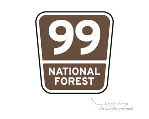 National Forest Route Marker High Quality Stock Vectorial Image