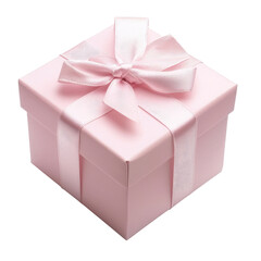 Obraz premium Elegant Pink Gift Box with Satin Bow Perfect for Celebrations and Special Occasions