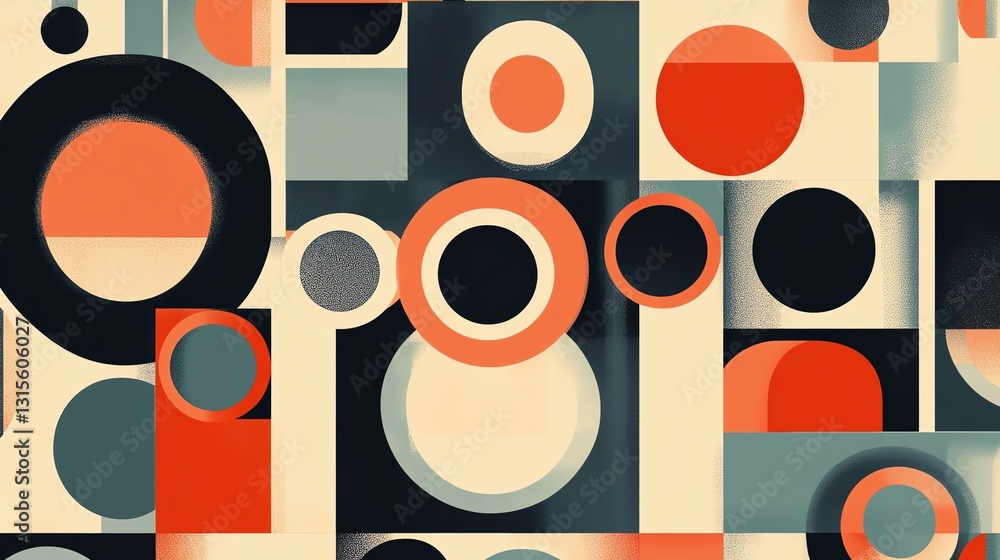 Poster colorful abstract shapes create a dynamic pattern in a modern design piece