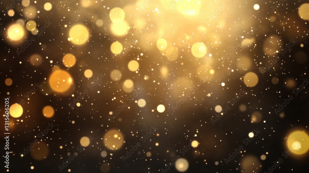 Aufkleber golden bokeh lights create whimsical background for design projects