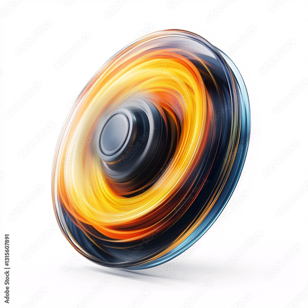 Poster dynamic modern loading spinner illustration with smooth motion blur effects