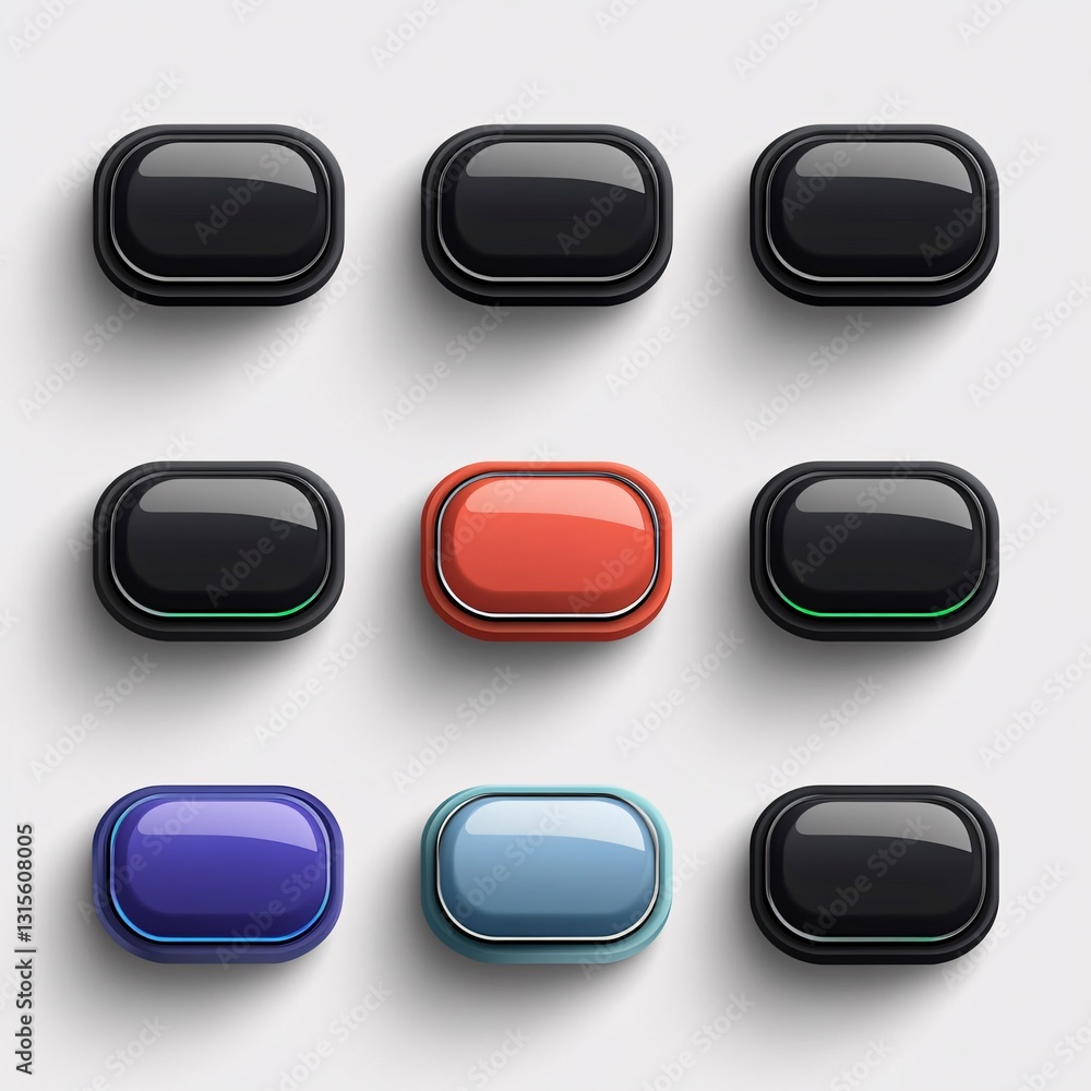 Poster modern user interface: isolated dark and light mode toggle buttons