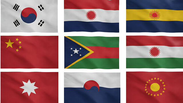 A creative interpretation of asian flags using professional photography technique Generated Ai, 32