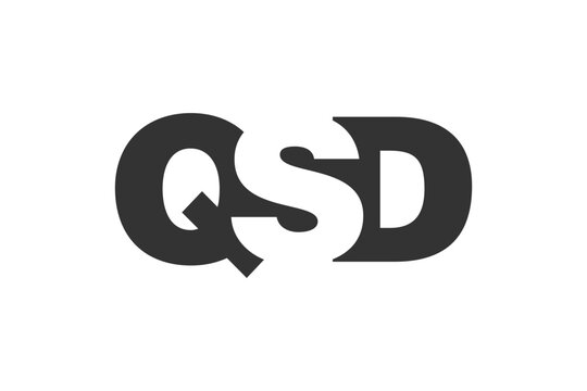 QSD logo design. Initial letter Q S D bold font style for tech startups, consulting, corporate branding. Creative company name, headlines typography identity, trendy logotype.