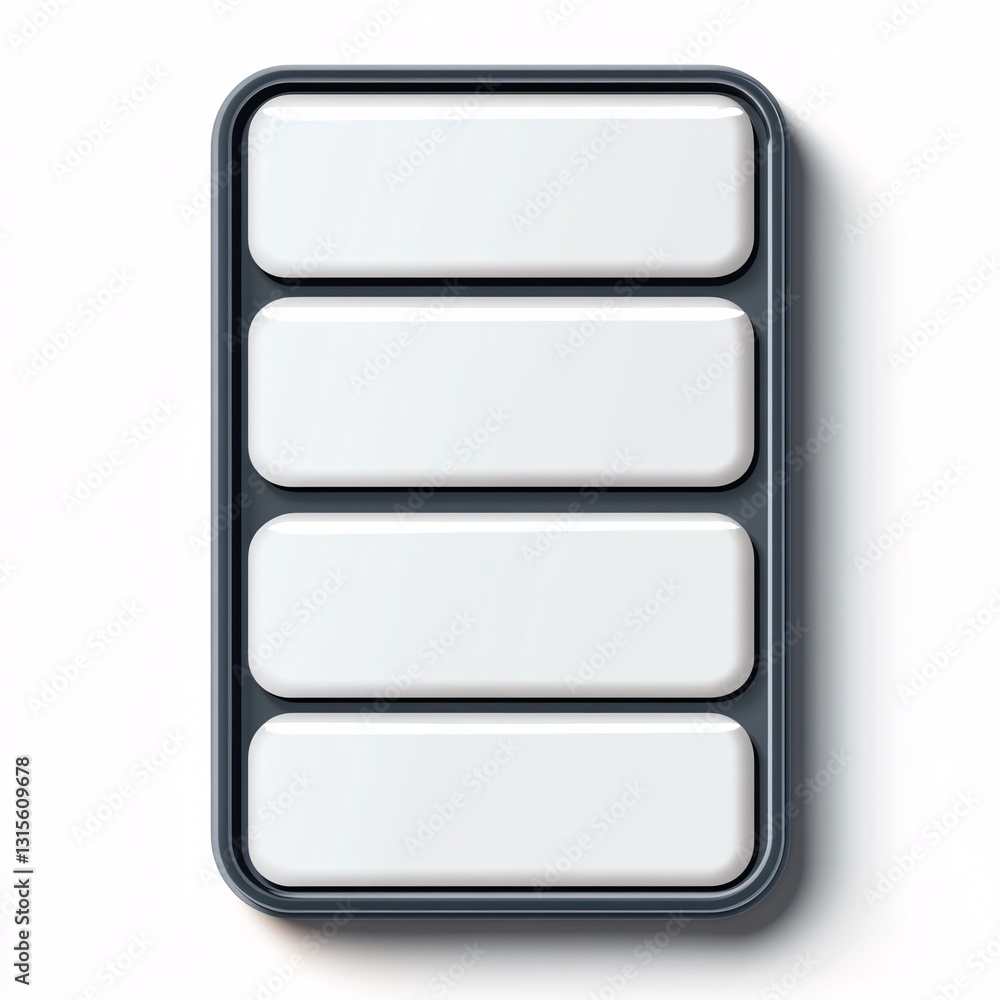 Leinwandbilder dropdown menu design with subtle shadow effect isolated on white background