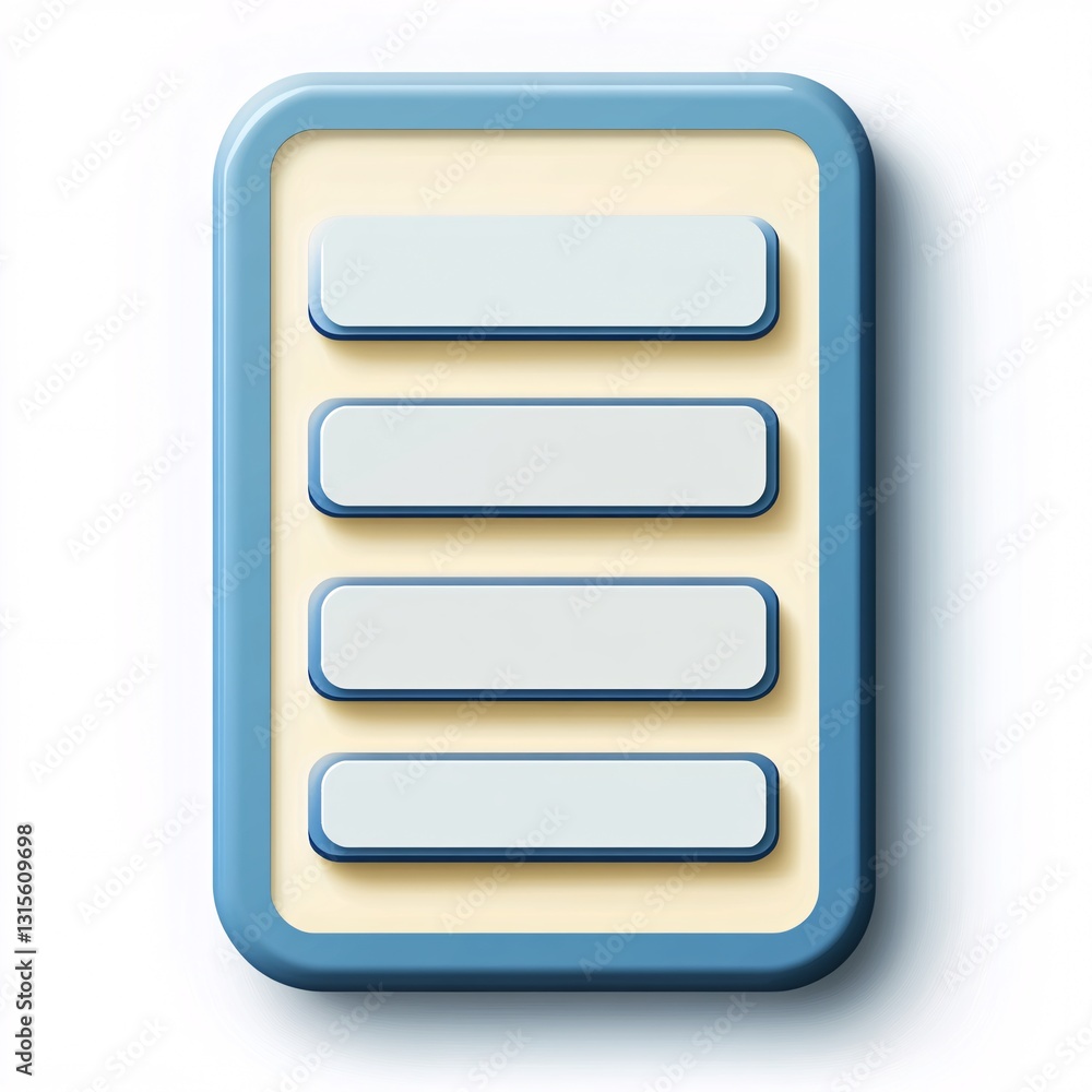 Poster creative illustration of a dropdown menu featuring soft shadow design