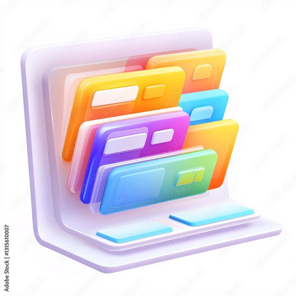 Poster tab navigation system illustration showing selected and unselected states