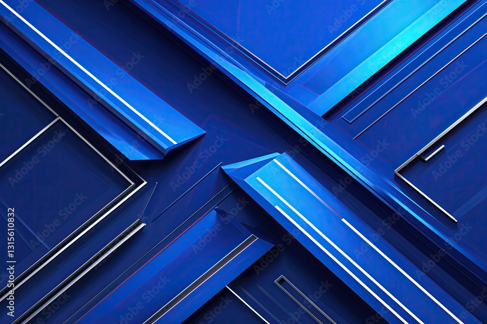 Poster dynamic bold electric blue background with diagonal line element design