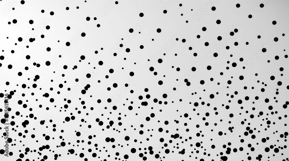 Poster a minimalist composition featuring a scattering of small, delicate black bokeh points