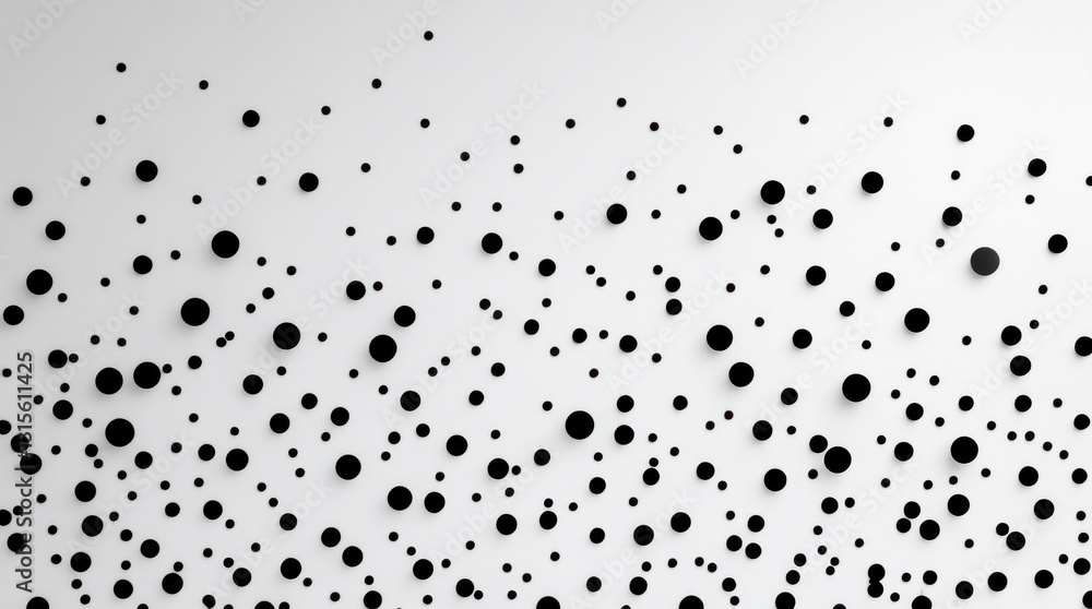 Poster a minimalist composition featuring a scattering of small, delicate black bokeh points