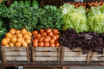 Fresh Vibrant Vegetables in Market Display