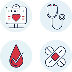 Health Checkup Icons Set – Editable Stroke, Medical, Diagnosis, Wellness