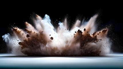 An abstract composition of a cloud of exploding particles