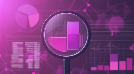Focus on Data Insights with Pink Glass Magnifier