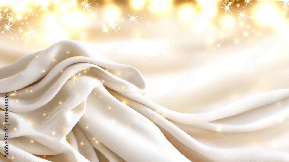 Poster elegant fabric backdrop with shimmering light, for product display or festive background use