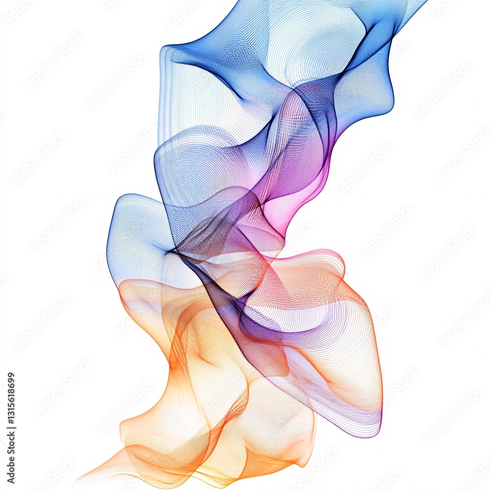 Poster Dynamic Curved Lines Expressing Fluid Motion and Energy