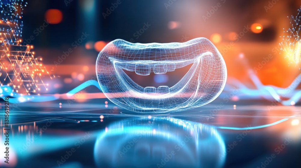 Poster digital smile visualization abstract design technology futuristic environment close-up view concept 