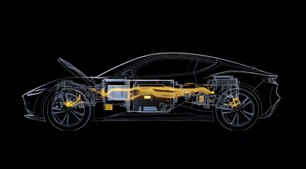 Electric Car Technology  Internal Structure  Energy Flow  Cityscape