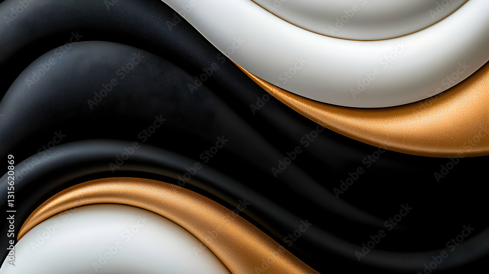 Poster three textured layered wavy elements of different color tones