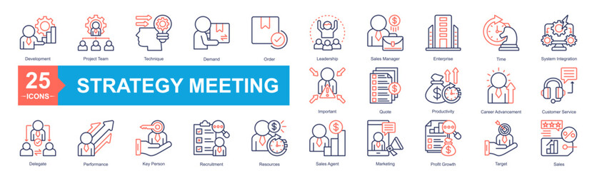 Strategy Meeting Icon Development, Delegate, Important, Project Team, Technique, Demand, Order, Leadership, Sales Manager, Enterprise, Time, System Integration, Performance, Key Person, Recruitment