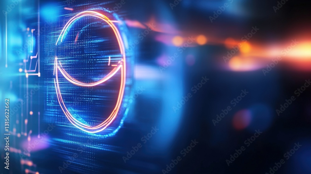 Poster dynamic digital art of abstract smiley face virtual environment graphic design futuristic vibes clos