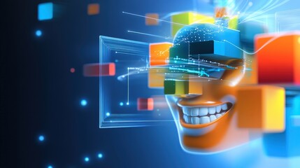 Innovative technology integration virtual reality in digital marketing global graphic design futuristic interactive experience