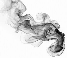 Fototapeta premium black smoke or fog isolated on white background. 