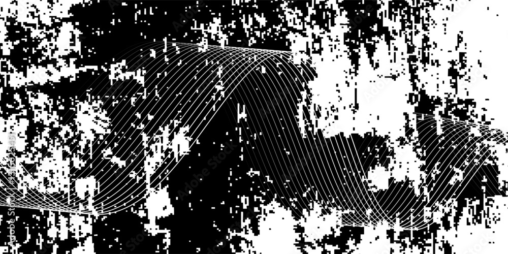 Aufkleber abstract glowing wave lines on dark blue background. dynamic wave pattern. modern flowing wavy lines