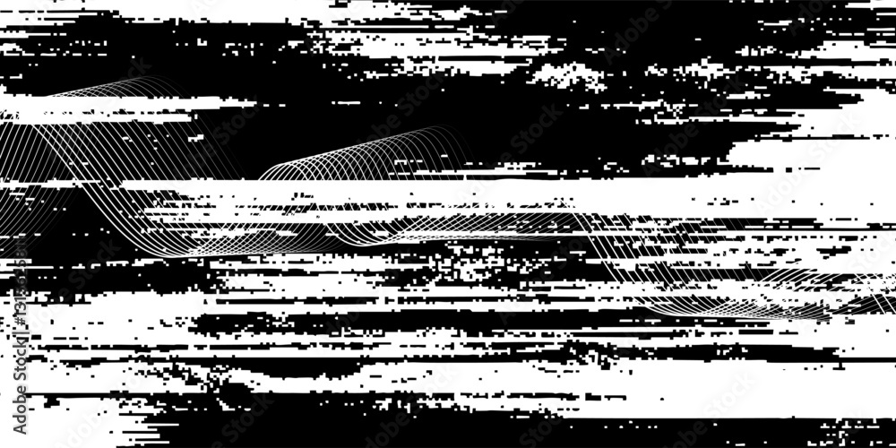 Poster abstract glowing wave lines on dark blue background. dynamic wave pattern. modern flowing wavy lines
