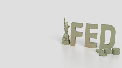 The Statue of Liberty and text for Business concept 3d Rendering..