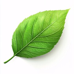 Obraz premium Elegant Representation of a Green Leaf Capturing Light and Form