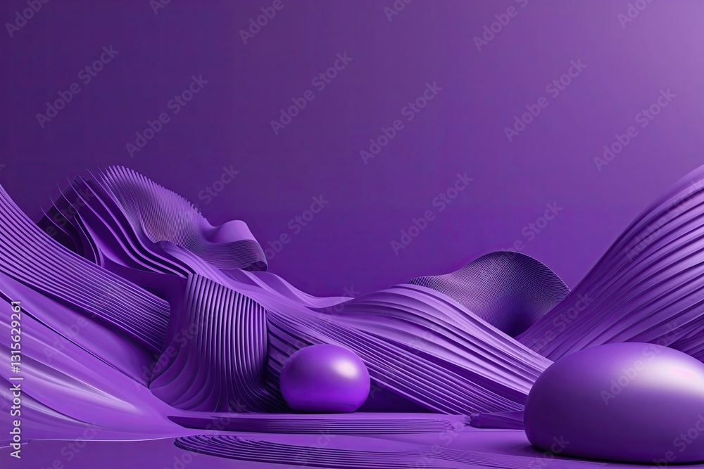 Poster dynamic purple canvas with artistic lines and modern design