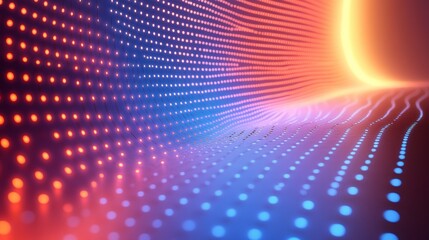 Fototapeta premium Creating a seamless polka dot pattern with glowing dots in high fidelity digital artwork