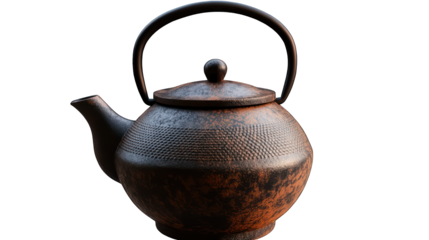 A Japanese tea pot isolated on transparent background