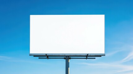Obraz premium Large blank billboard stands against a bright blue sky background