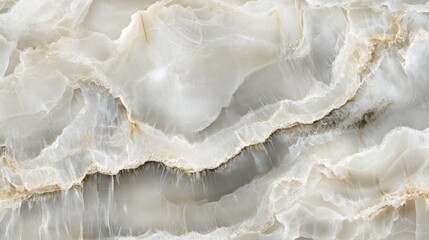 Fototapeta premium Premium cream marble with wispy gray streaks floating like silk ribbons, delicate natural stone patterns creating dimensional depth, crystalline surface with subtle light interaction, sophisticated