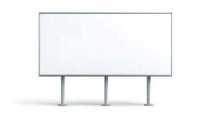 Obraz premium A blank white billboard sign stands on its three supportive legs