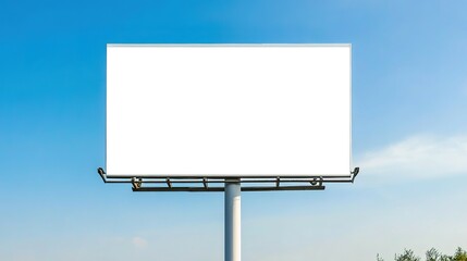 Obraz premium A Large White Billboard Against A Bright Blue Sky