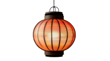 A traditional Japanese lantern isolated on transparent background