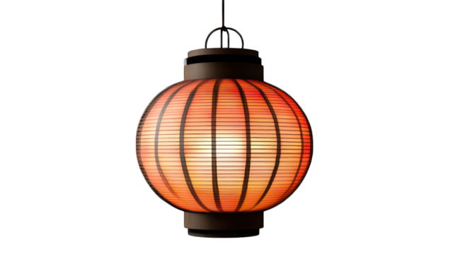 A traditional Japanese lantern isolated on transparent background